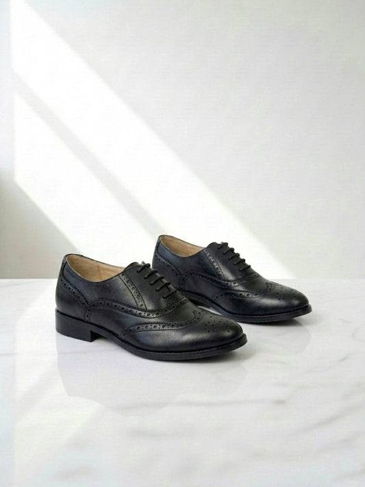 Wide Fit Oxford Brogues in Tan