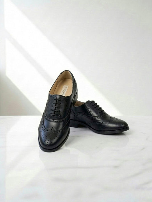 Wide Fit Oxford Brogues in Tan