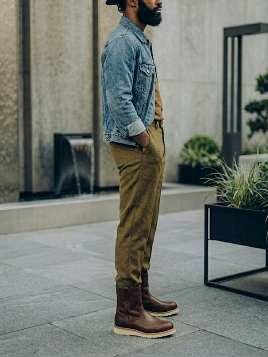 Pull On Rig Boots in Chestnut