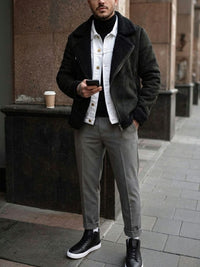 Recycled Vegan Shearling Aviator in Black