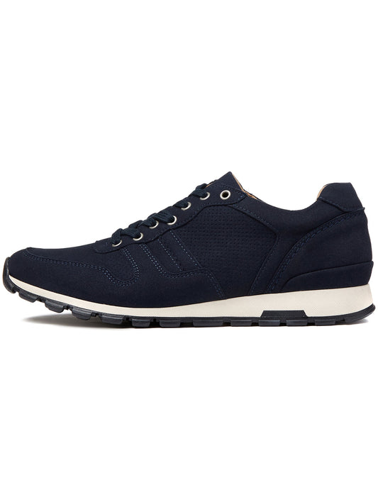 Milan Trainers in Dark Blue Vegan Suede