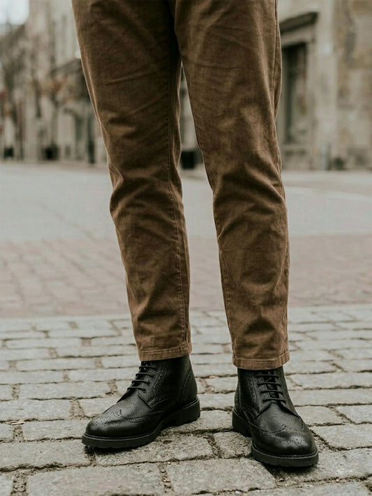 Brogue Boots in Dark Brown