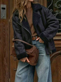Recycled Vegan Shearling Aviator in Black