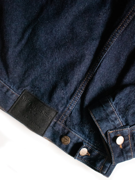 Recycled Denim Jacket in Dark Blue
