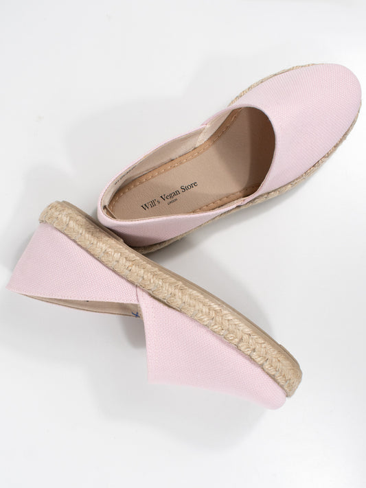 Recycled Espadrille Sandals in Black Canvas