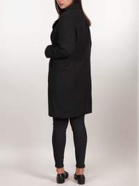Structured Vegan Wool Coat, on model
