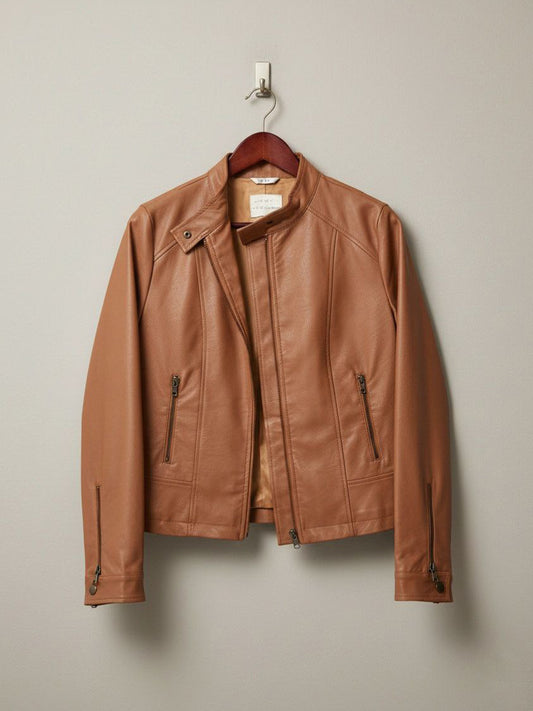 Racer Jacket in Black Vegan Leather