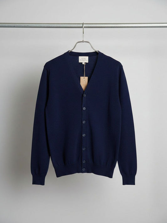 Recycled Knit Cardigan in Dark Blue Knit