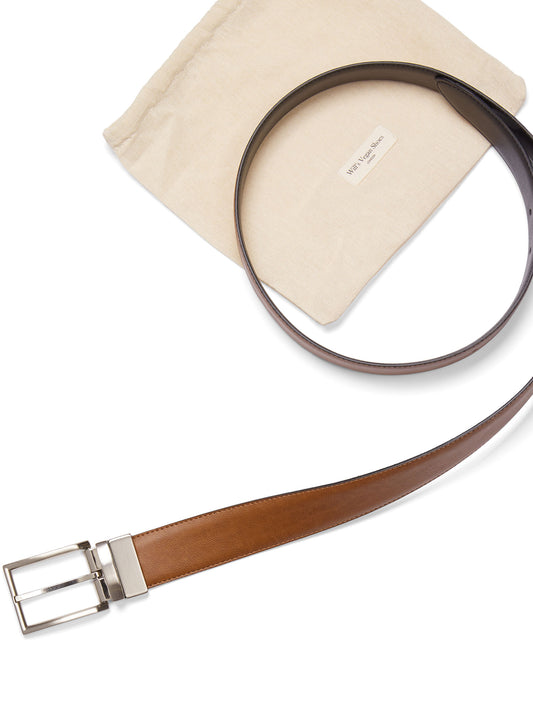 3.5cm Reversible Belt in Black / Tan