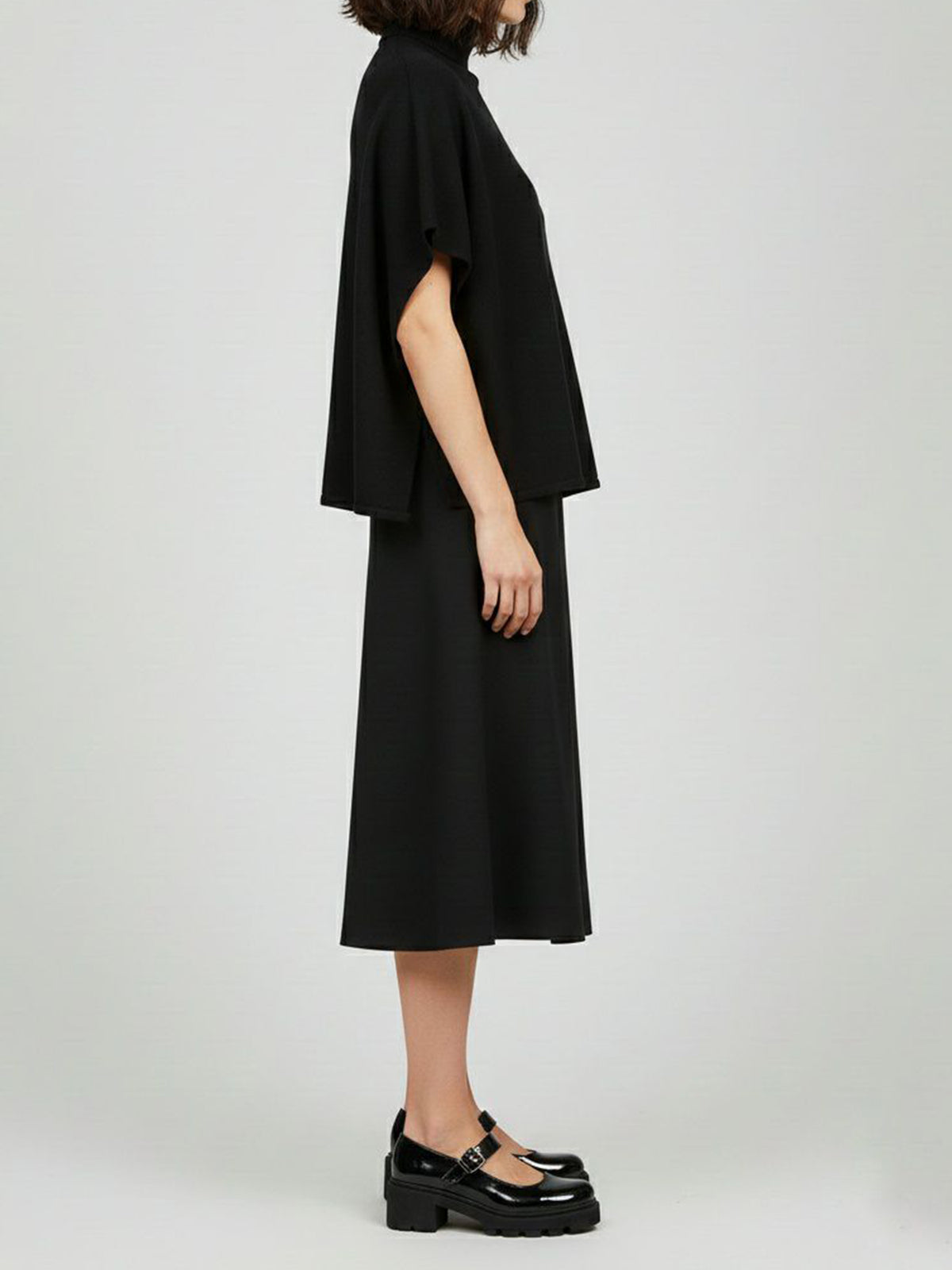 Track Sole Mary Janes in Black