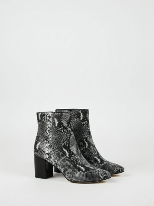 Ankle Boots in Snake Print