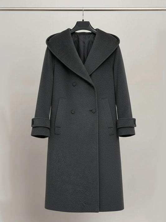 Vegan Wool Oversize Coat in Grey