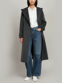 Vegan Wool Oversize Coat in Grey