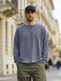 Recycled Knit Sweater in Grey Knit
