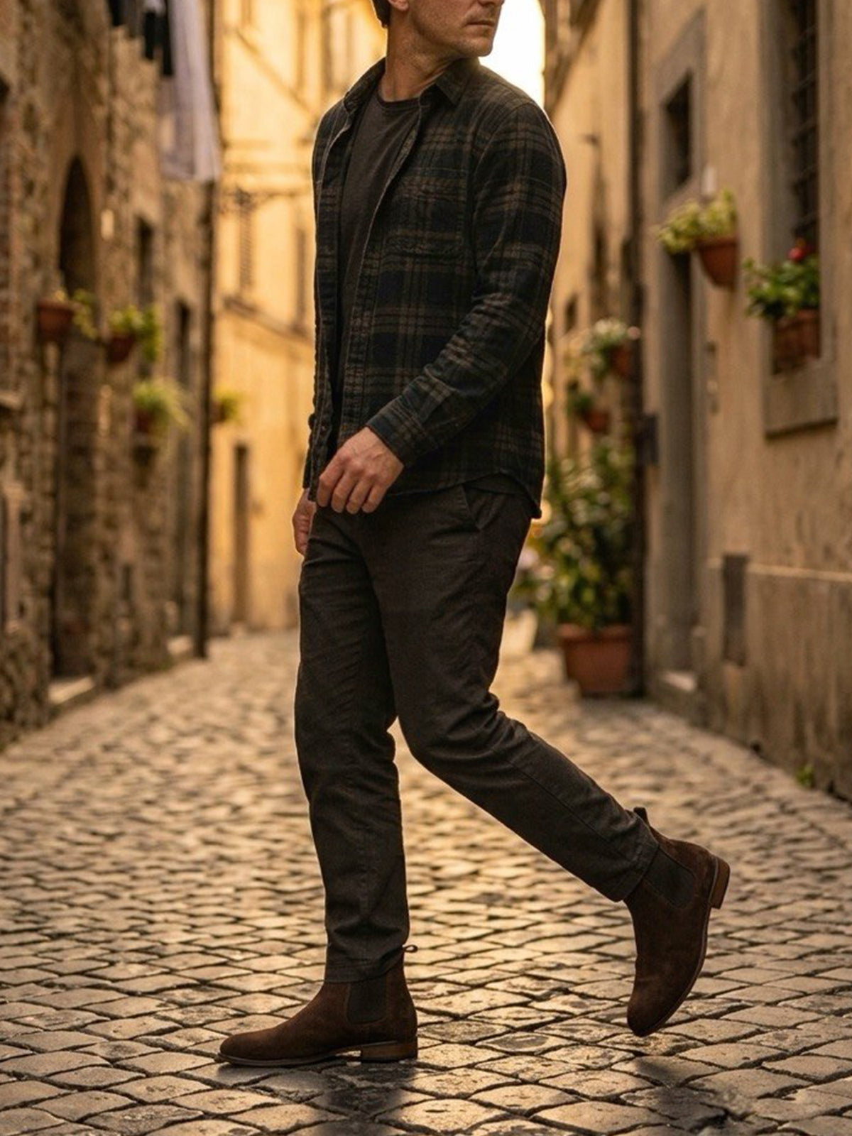Chelsea Boots in Dark Brown Vegan Suede