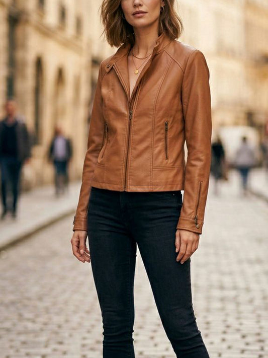Racer Jacket in Black Vegan Leather