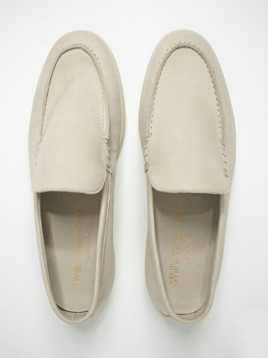 Vegan Suede Loafers in Grey Vegan Suede