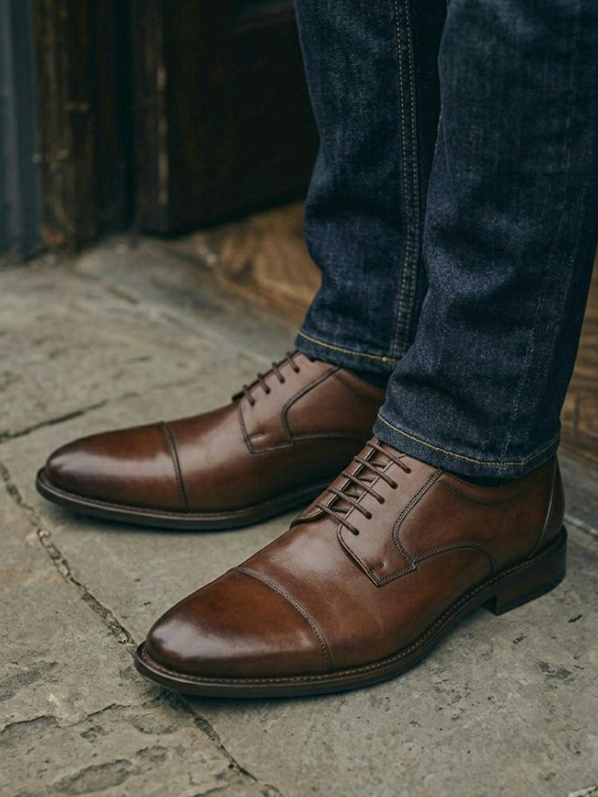 Waterproof Derbys, on model