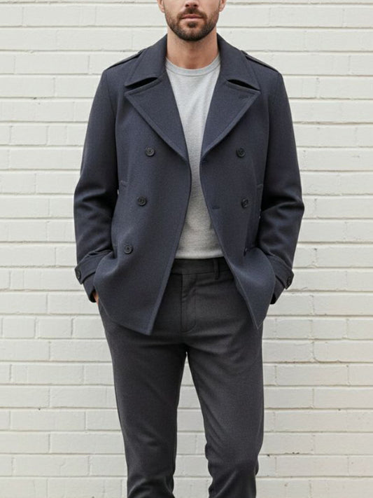 Pea Coat in Navy Blue