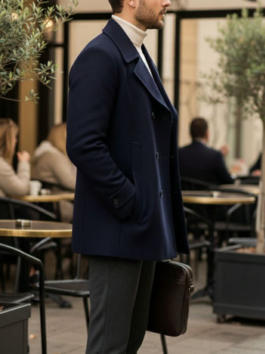 Pea Coat in Navy Blue