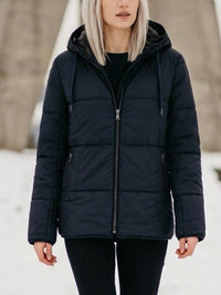 Recycled Hooded Puffer in Black