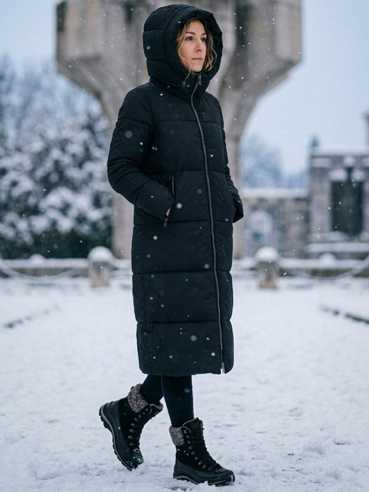 Recycled Long Puffer in Black