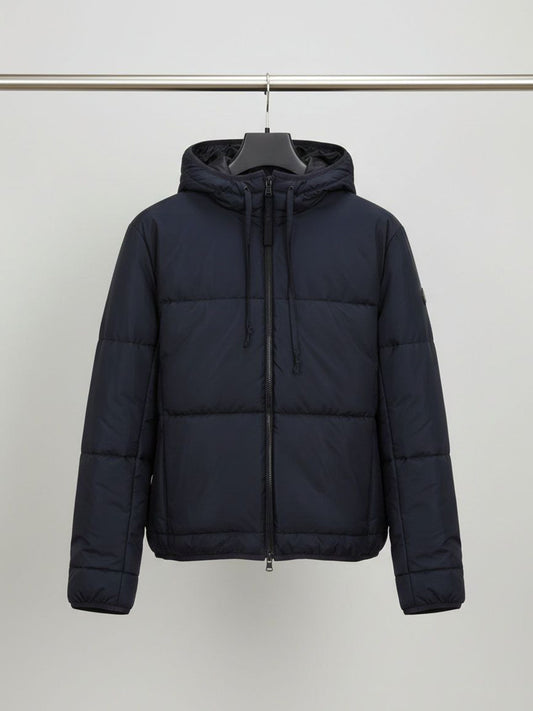 Recycled Hooded Puffer in Black