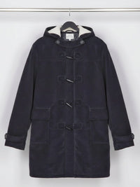 Vegan Wool Duffle Coat with Recycled Vegan Shearling