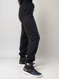 Recycled Knit Tracksuit Bottoms in Black Knit