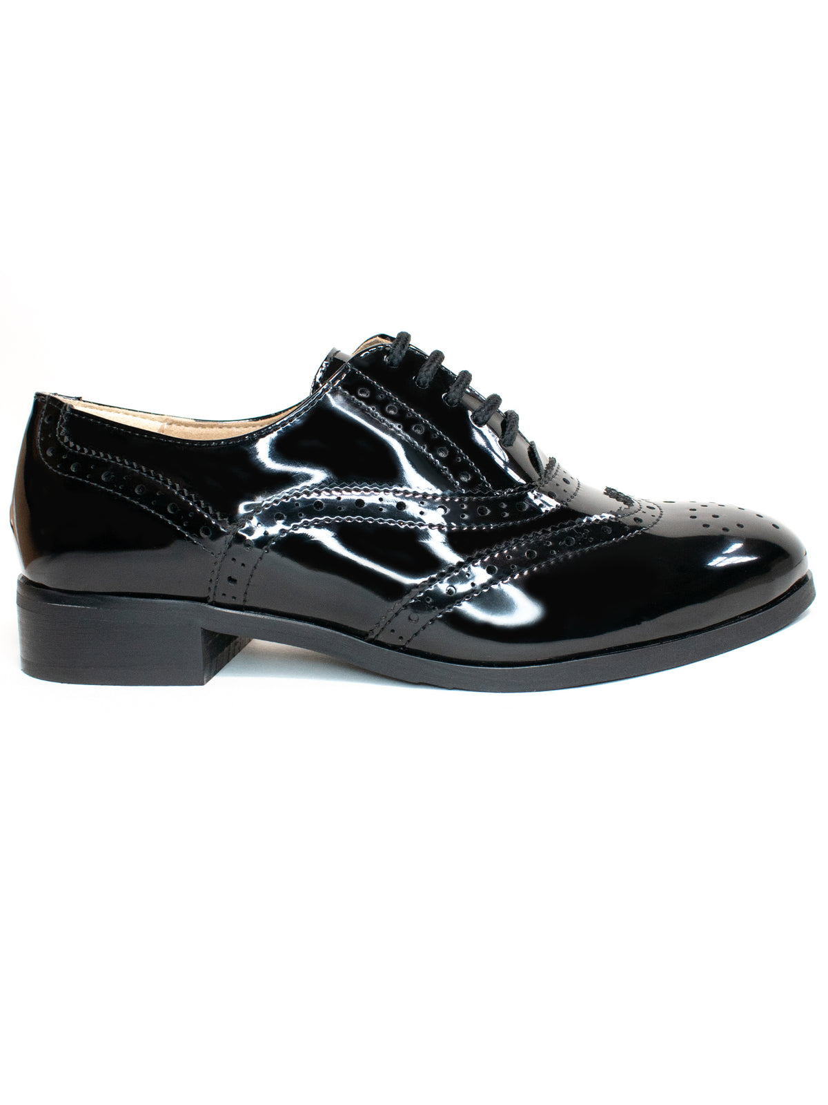 Oxford Brogues in Patent Black