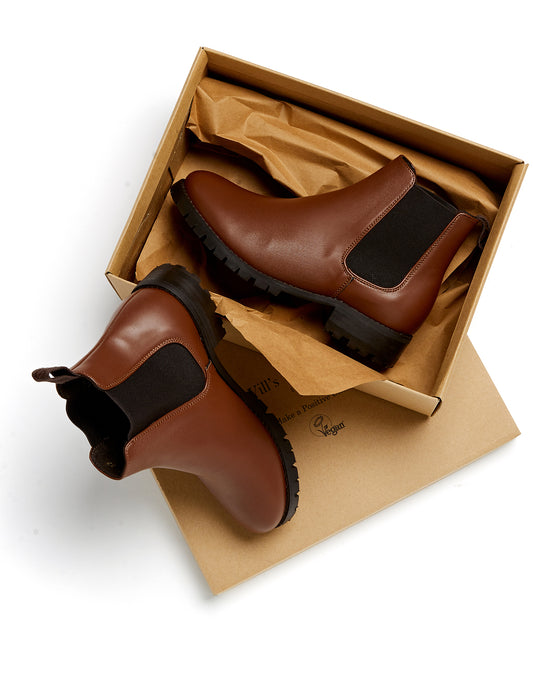 Wide Fit Luxe Deep Tread Chelsea Boots in Black