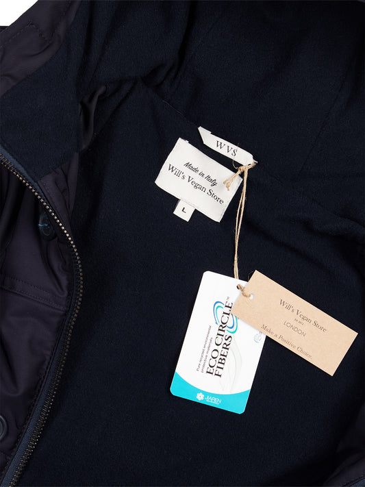 Recycled Quilted Parka in Navy Blue