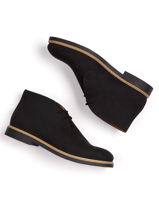 Signature Deserts in Black vegan suede