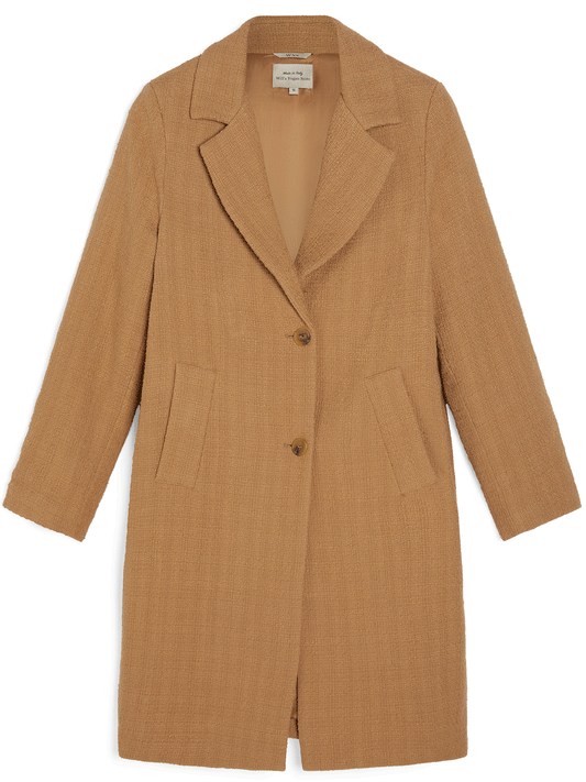 Structured Vegan Wool Coat in Black