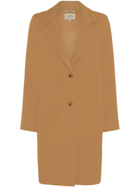 Structured Vegan Wool Coat in Tan