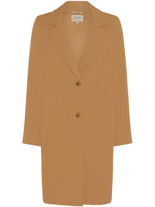 Structured Vegan Wool Coat in Black