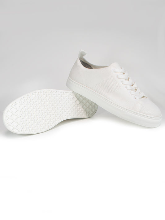 Biodegradable NY Sneakers in White knit