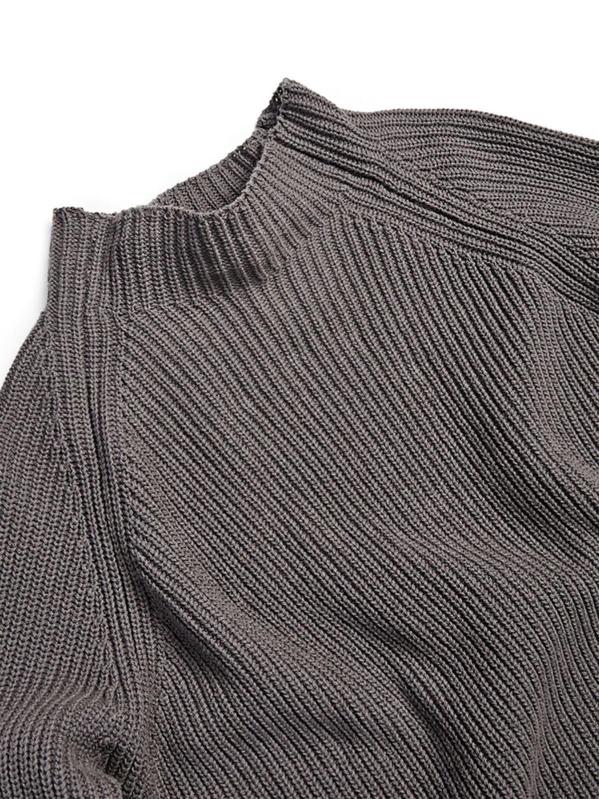 Recycled Slouch Knit Mockneck, detail