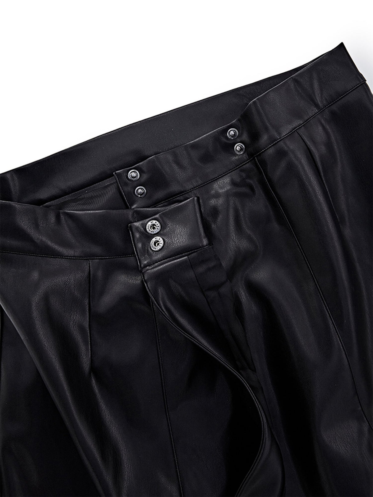 Vegan Leather Wrap Sarong Skirt, detail