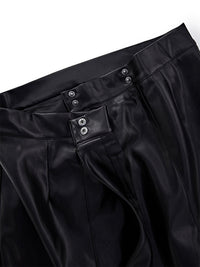 Vegan Leather Wrap Sarong Skirt, detail