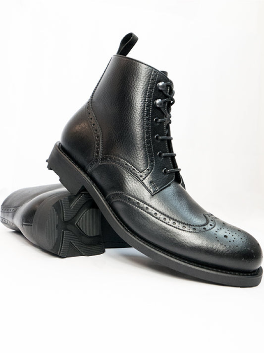 Goodyear Welt Brogue Boots in Black