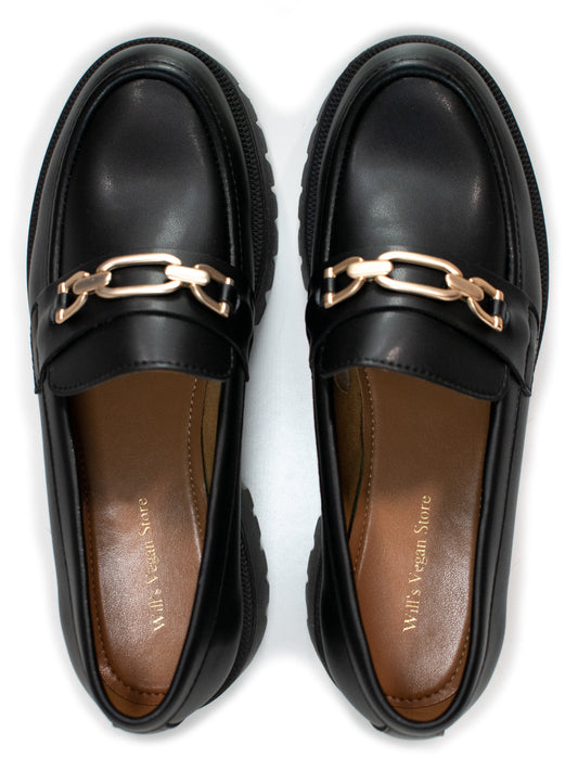 Track Sole Loafers in Black