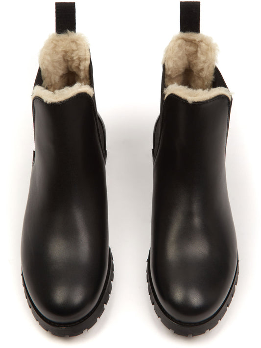 Luxe Insulated Deep Tread Chelsea Boots in Black