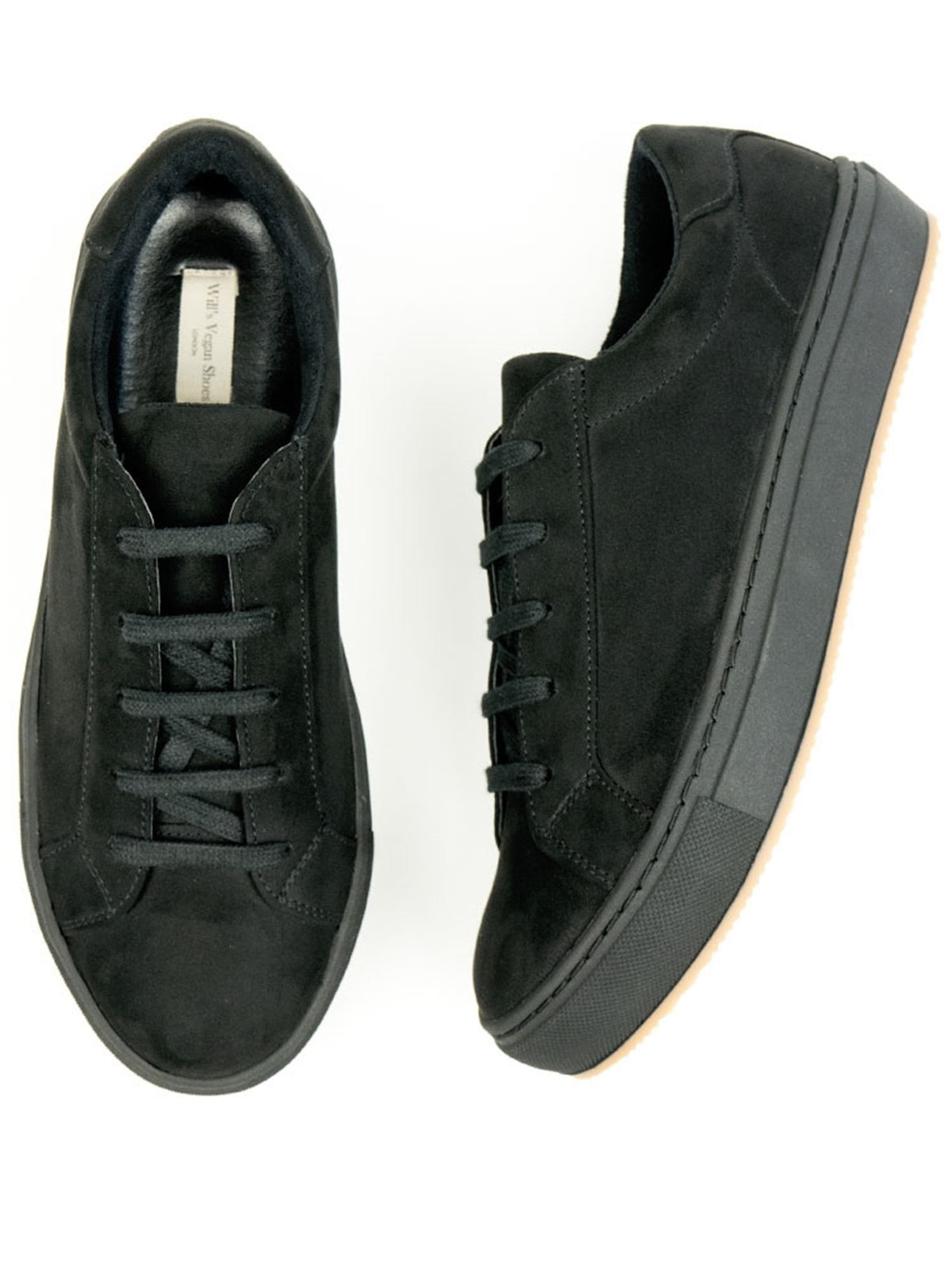 Vegan Suede Sneakers in Black Vegan Suede