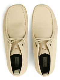 Moccasin Boots in Cream Vegan Suede