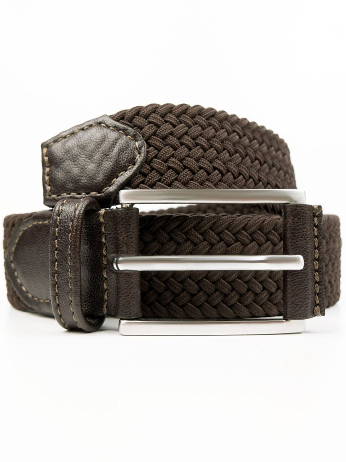 3.5cm Woven Belt in Dark Brown