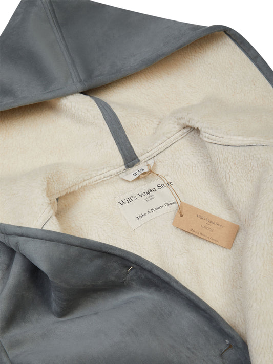 Recycled Vegan Shearling Coat in Tan Recycled Vegan Shearling